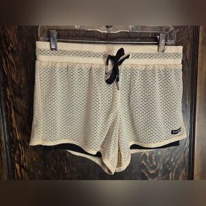Beige Mesh Athletic Shorts